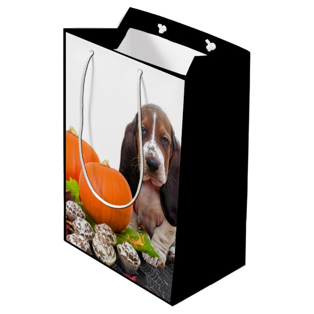 Halloween Basset Hound  medium Gift Bag (Back Angled)
