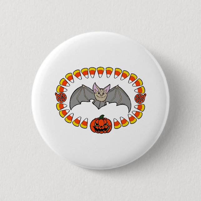Halloween Bat                     2 Inch Round Button (Front)