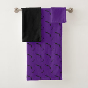 Halloween/bat bath towel set