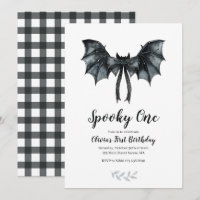 Halloween Bat Bow Spooky One 1st Birthday