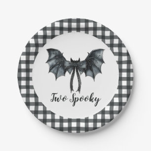 Halloween Bat Bow Two Spooky 2nd Birthday Paper Plate