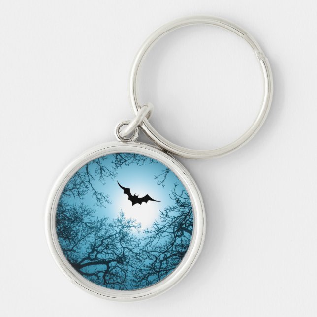 Halloween bat dark night customisable classic  keychain (Front)