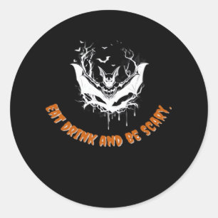 Halloween Bat Hanging For The Essential Classic Round Sticker