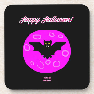 Halloween Bat Hard Plastic Coaster