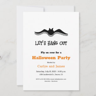 Halloween Bat, Let's Hang Out Invitation