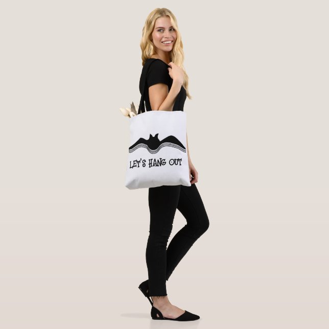 Halloween Bat, Let's Hang Out Tote Bag (On Model)