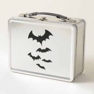 halloween bat metal lunch box