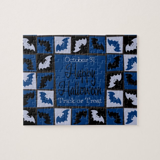 Halloween bat mosaic jigsaw puzzle (Horizontal)