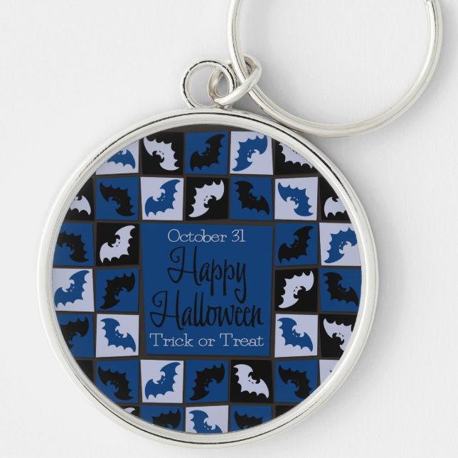Halloween bat mosaic keychain (Front)