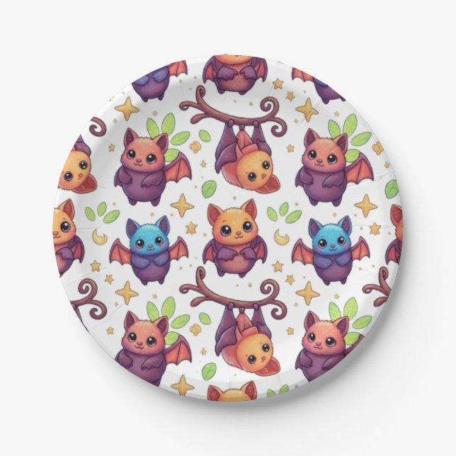HALLOWEEN BAT PAPER PLATE (Front)