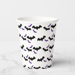 Halloween Bat Print Paper Cups
