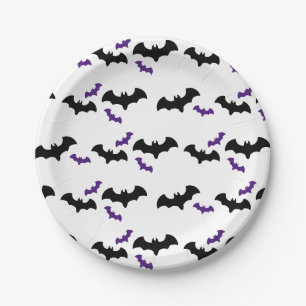 Halloween Bat Print Paper Plate