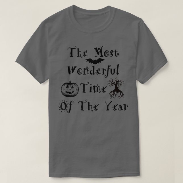 Halloween Bat Pumpkin Tree Funny  Tee 3345 (Design Front)