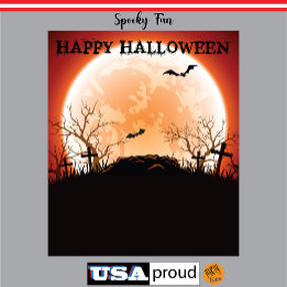 Halloween Bat Social Graveyard Photo Backdrop Tapestry