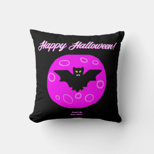 Halloween Bat Square Throw Pillow