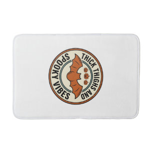Halloween Bat Thick Thighs Spooky Vibes Vintage_1 Bath Mat
