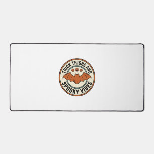 Halloween Bat Thick Thighs Spooky Vibes Vintage_1 Desk Mat