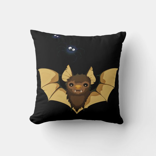 Halloween Bat  Throw Pillow (Front)