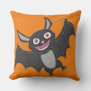 Halloween Bat Throw Pillow