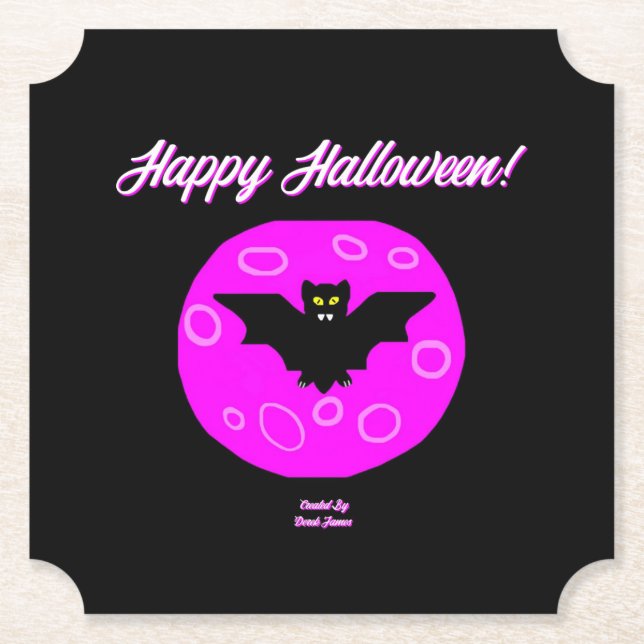 Halloween Bat Ticket Paper Coaster (Front)