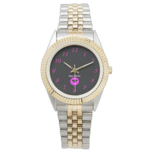 Halloween Bat Unisex Two-Tone Bracelet Watch