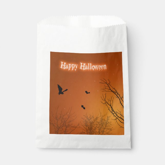Halloween Bats and Trees Favour Bag (Front)
