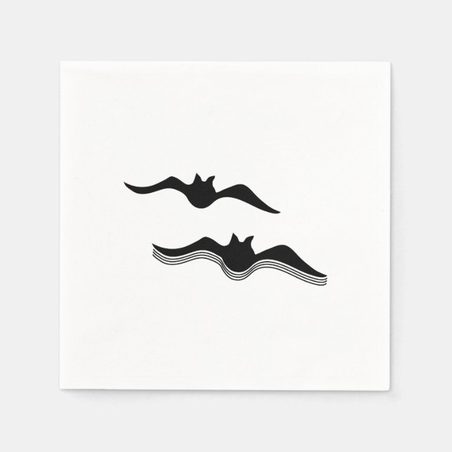 Halloween Bats, Black Napkin (Front)