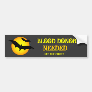 Halloween Bats Blood Donors Needed Bumper Sticker