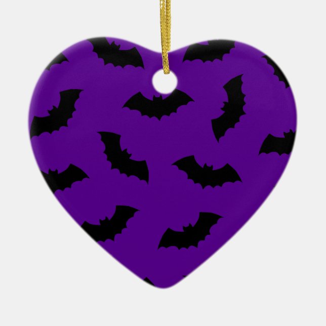 Halloween Bats Ceramic Ornament (Front)