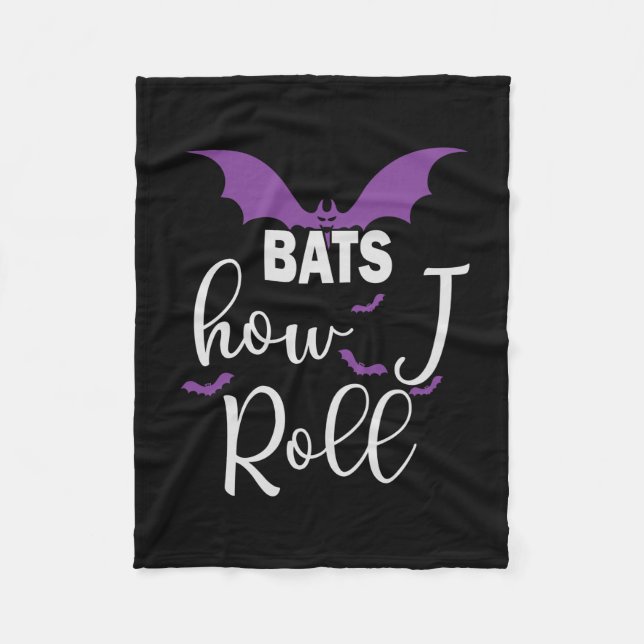 Halloween Bats How I Roll Birthday Fleece Blanket (Front)