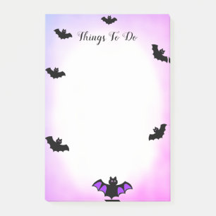 Halloween bats on purple & white Things to do Post-it Notes