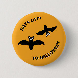 Halloween Bats Orange 2 Inch Round Button