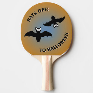 Halloween Bats Orange Blue Ping Pong Paddle