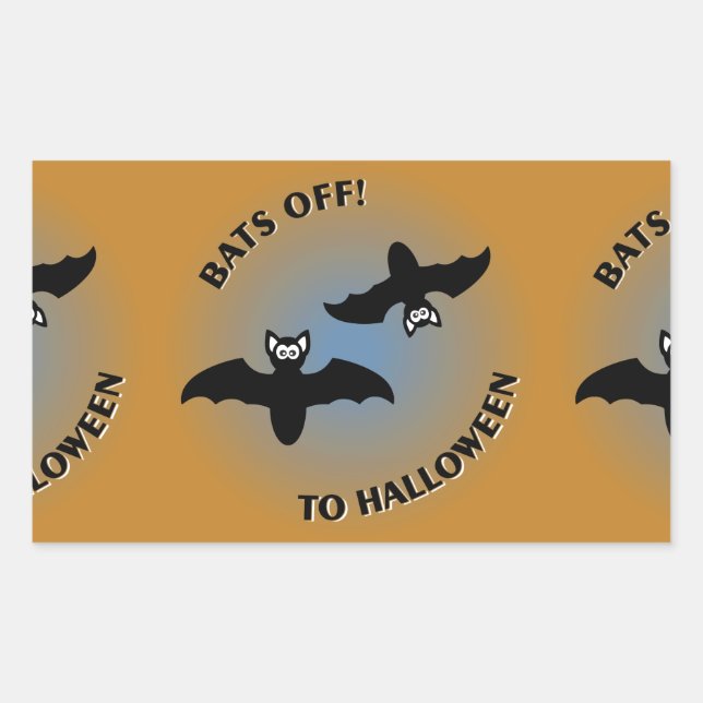 Halloween Bats Orange Blue Sticker (Front)