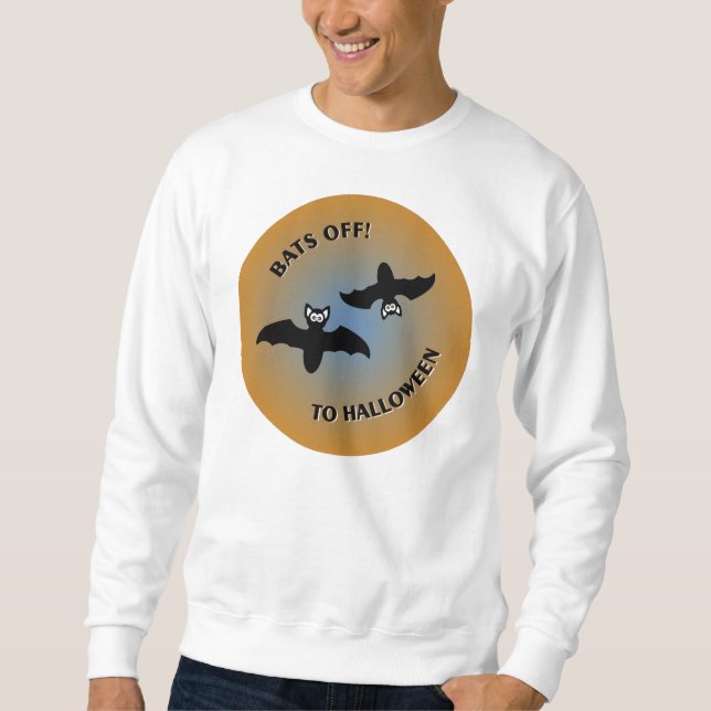 Halloween Bats Orange Blue Sweatshirt (Front)