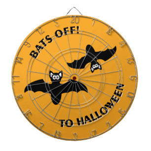 Halloween Bats Orange Dartboard