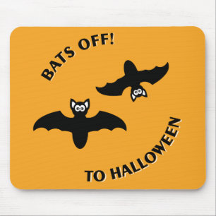 Halloween Bats Orange Mouse Pad