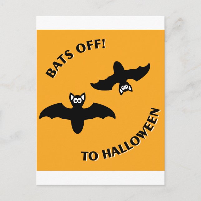 Halloween Bats Orange Postcard (Front)
