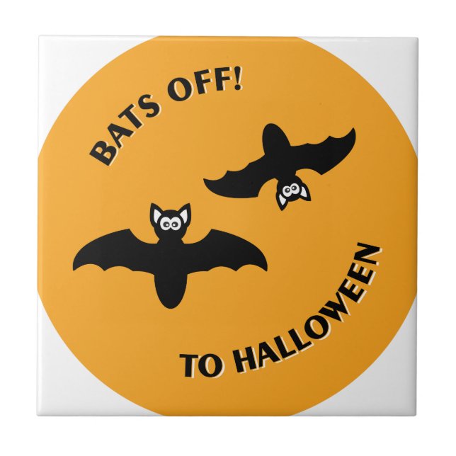 Halloween Bats Orange Tile (Front)