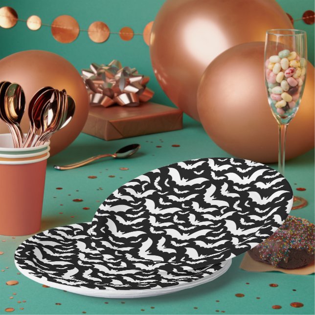 Halloween Bats Paper Plates (Multi)