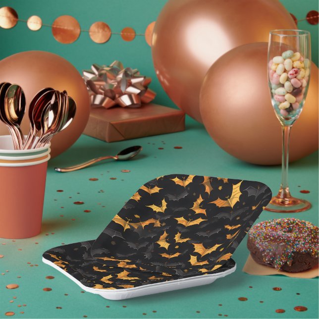 Halloween Bats Paper Plates (Multi)