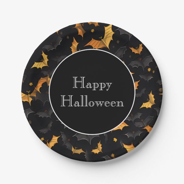 Halloween Bats Paper Plates (Front)