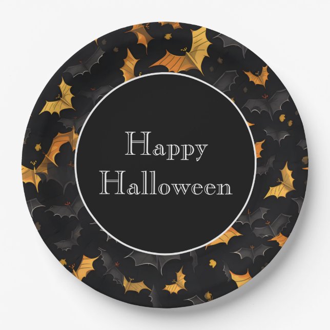 Halloween Bats Paper Plates (Front)