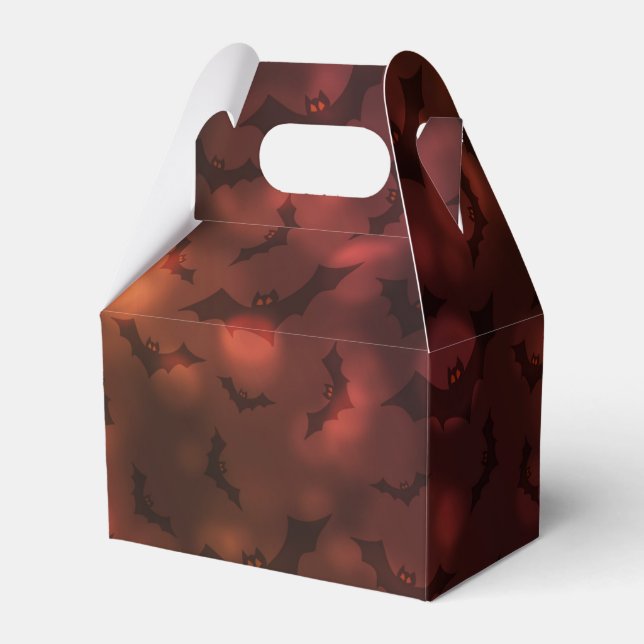 Halloween Bats Pattern Favor Box (Front Side)