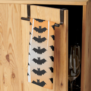 Halloween Bats Pattern Kitchen Towel