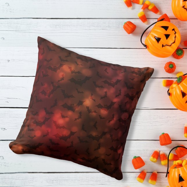 Halloween Bats Pattern Throw Pillow (Creator Uploaded)