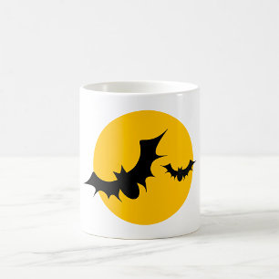 Halloween Bats Silhouette Full Moon Coffee Mug