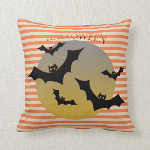 Halloween bats throw pillow
