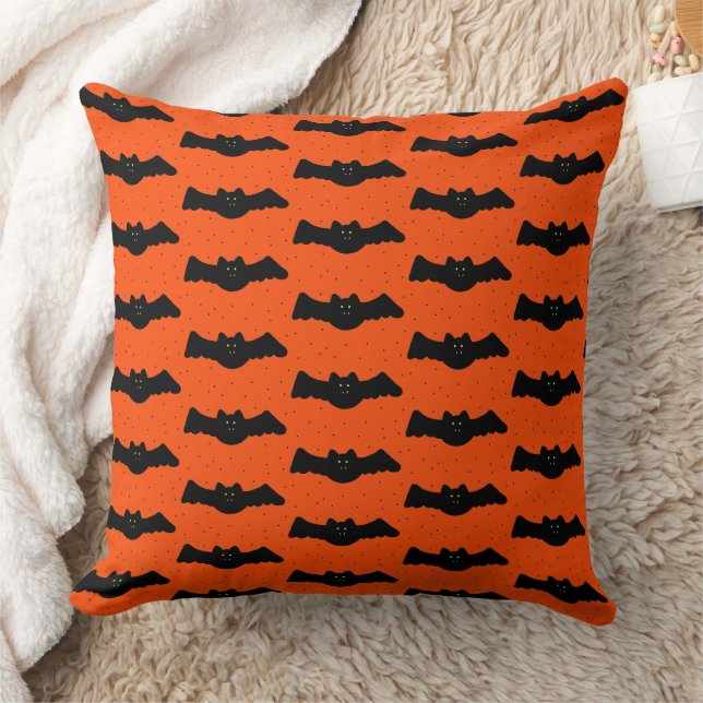Halloween Bats  Throw Pillow (Blanket)