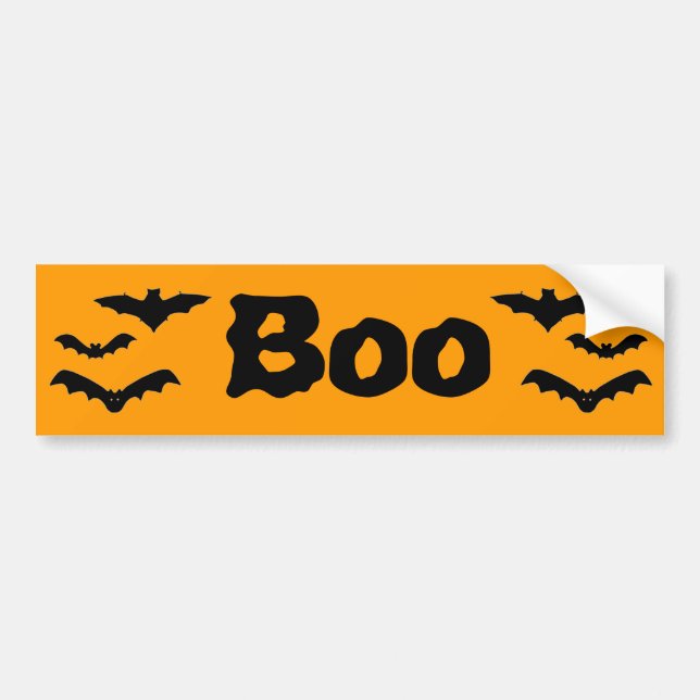 Halloween Batty "Boo" Bumper Sticker (Front)